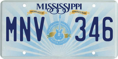 MS license plate MNV346