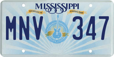 MS license plate MNV347