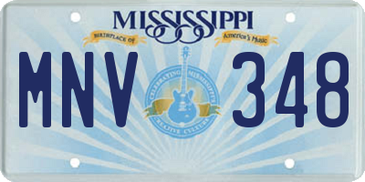 MS license plate MNV348