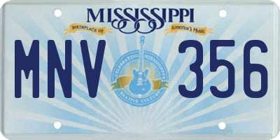 MS license plate MNV356