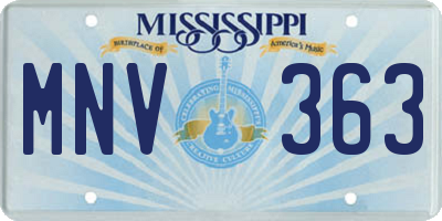 MS license plate MNV363