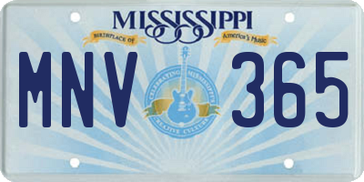 MS license plate MNV365