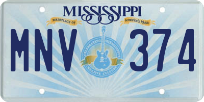 MS license plate MNV374