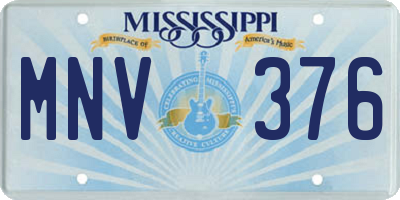 MS license plate MNV376