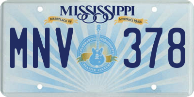 MS license plate MNV378