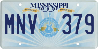 MS license plate MNV379