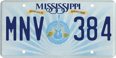 MS license plate MNV384