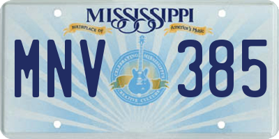 MS license plate MNV385