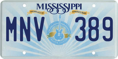 MS license plate MNV389