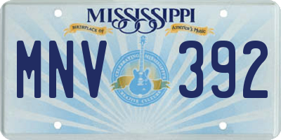 MS license plate MNV392