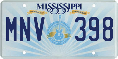 MS license plate MNV398