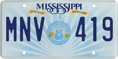 MS license plate MNV419