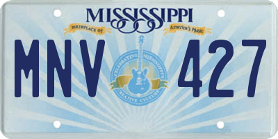 MS license plate MNV427