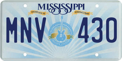 MS license plate MNV430