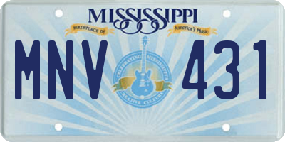 MS license plate MNV431
