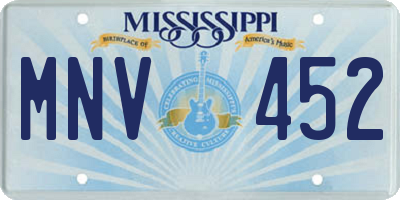 MS license plate MNV452
