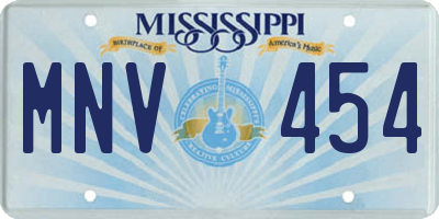 MS license plate MNV454