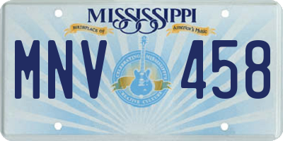 MS license plate MNV458