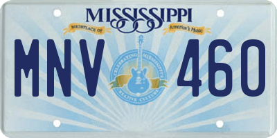 MS license plate MNV460