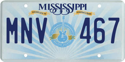 MS license plate MNV467