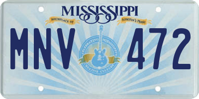 MS license plate MNV472