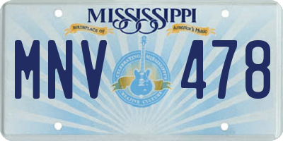 MS license plate MNV478