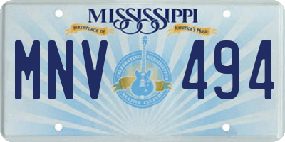 MS license plate MNV494