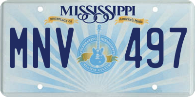 MS license plate MNV497
