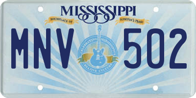 MS license plate MNV502