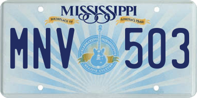 MS license plate MNV503