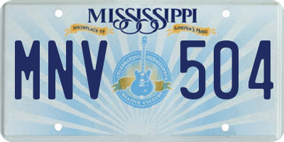MS license plate MNV504