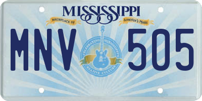 MS license plate MNV505
