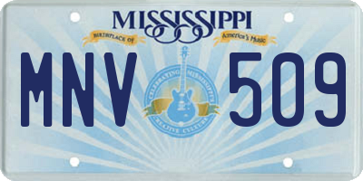 MS license plate MNV509