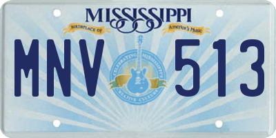 MS license plate MNV513