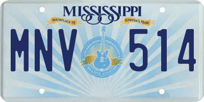 MS license plate MNV514