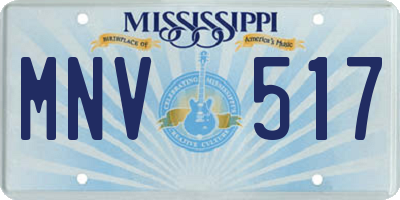 MS license plate MNV517