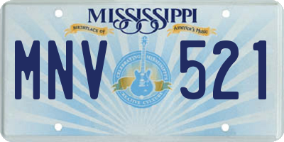 MS license plate MNV521