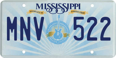 MS license plate MNV522
