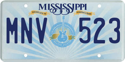 MS license plate MNV523