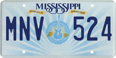 MS license plate MNV524