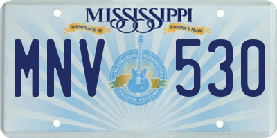 MS license plate MNV530