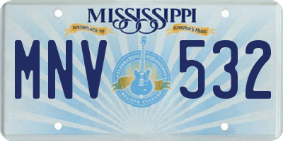 MS license plate MNV532