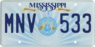 MS license plate MNV533