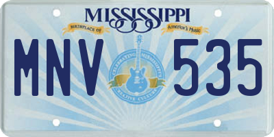 MS license plate MNV535