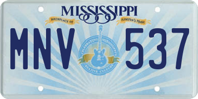 MS license plate MNV537