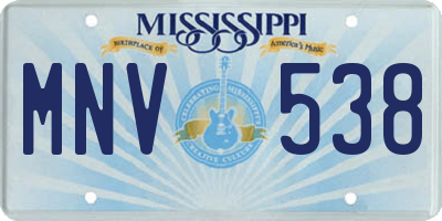 MS license plate MNV538