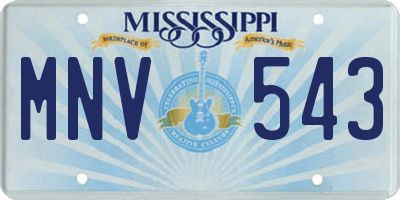 MS license plate MNV543