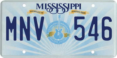 MS license plate MNV546