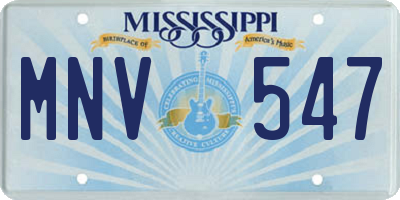 MS license plate MNV547
