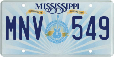 MS license plate MNV549